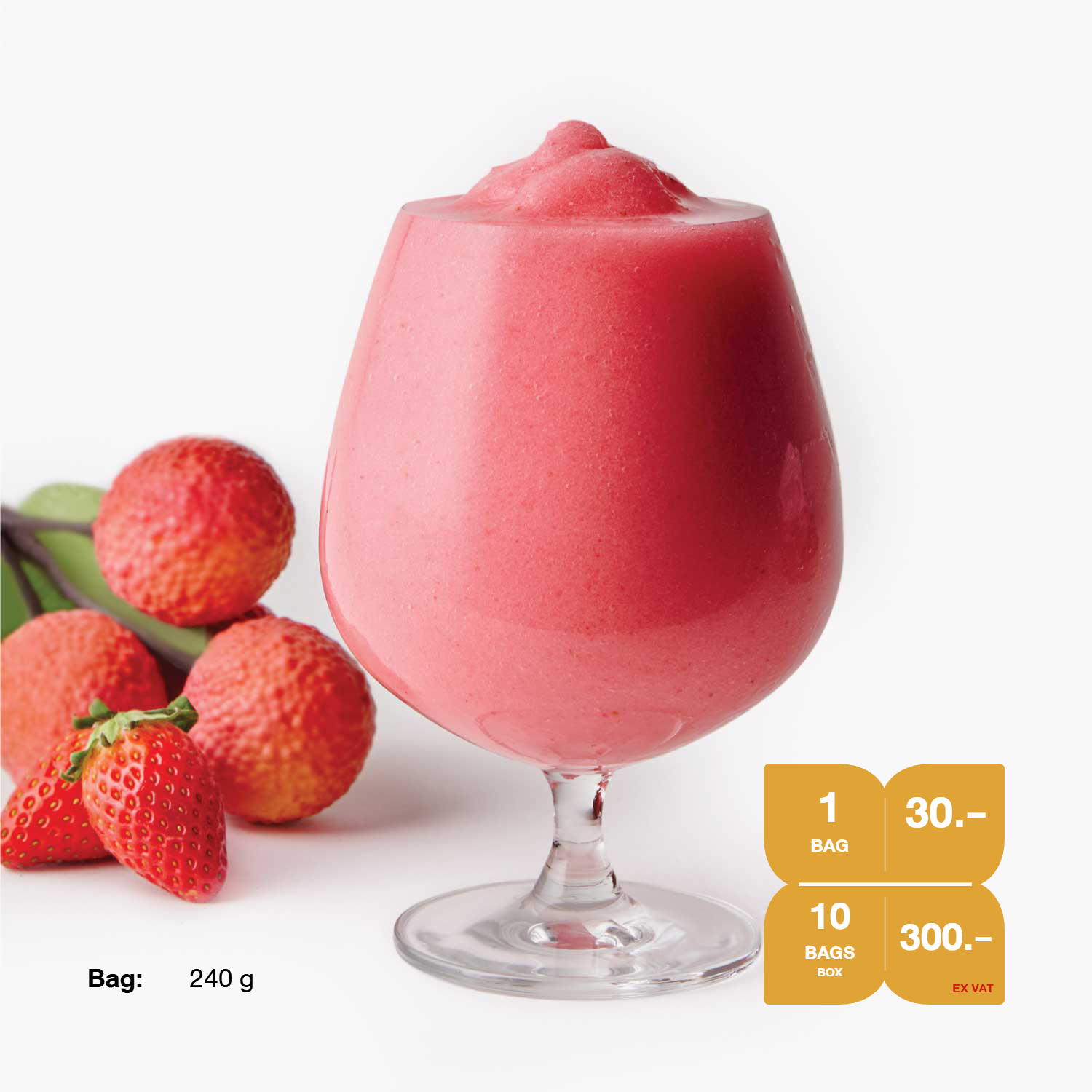 สมูทตี้แช่แข็ง SYNOVA : น้ำสตรอเบอร์รี่ลิ้นจี่สมูทตี้ (ยกกล่อง)